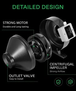 VIVOSUN Ventilation Kit 8 Inch 740 CFM Inline Duct Fan with 8" x 22" Carbon Filter Odor Control System with Australia Virgin Charcoal for Grow Tent Ventilation Z8 w/ carbon filter 11 71icxzFHA5L 1