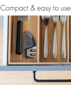 KitchenIQ 50009 Edge Grip 2-Stage Knife Sharpener, Black, Coarse & Fine Sharpeners, Compact for Easy Storage, Stable Non-Slip Base, Soft Grip Rubber Handle, Straight & Serrated Knives 34 71idGnvUABL