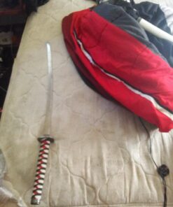 MASTER USA SW-68LWH Samurai Sword with Black/White/Red Cord-Wrapped Handle, White Wood Scabbard, 40-Inch Overall 10 71idYOYOutL