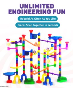 Marble Genius Marble Run (300 Complete Pieces) Maze Track or Race Games for Kids Ages 4-8, for Adults, Teens, and Toddlers, (118 Translucent Marbulous Pieces + 119 Glass-Marble Set), Extreme Set 4.) Extreme Set - 300 Complete Pieces 25 71idy0kRFcL