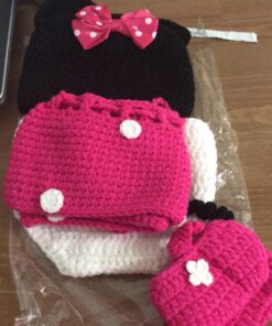 Pinbo Baby Girls Photography Prop Cute Knitted Crochet Hat Dress Diaper Shoes 13 71ieCjSOLML