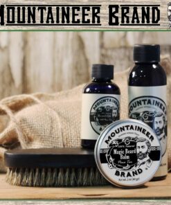 Mountaineer Brand Beard Grooming Care Kit Gifts for Men | Beard Oil (2oz), Conditioning Balm (2oz), Wash (4oz), Brush | Mens Mustache Growth Kit, Essential Beard Kit for Men, WV Pine Tar WV Pine Tar (4 Pack) 9 71ieDuZXlbL