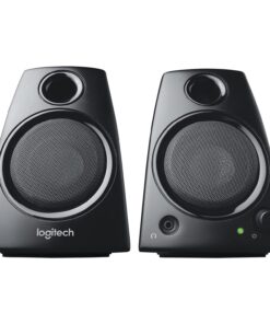 Alternative view of Logitech Z130 PC Speakers, Full Stereo Sound, Strong Bass, 3.5mm Audio Input, Headphone Jack, Volume Controls, Computer/TV/Smartphone/Tablet - Black Speaker