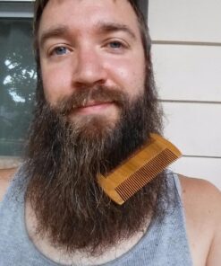 Myhsmooth GS-SM-NF Handmade Natural Green Sandalwood No Static Comb Pocket Comb Perfect Beard Comb with Aromatic Scent for Long and Short Beards Perfect Mustache Comb(4" Long Two Sides) 35 71ig5rW9F0L