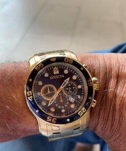 Invicta Men's Pro Diver Collection Chronograph Watch 48mm Gold & Blue 26 71igSFkFqUL