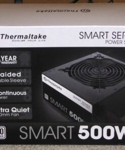Thermaltake Smart 500W 80+ White Certified PSU, Continuous Power with 120mm Ultra Quiet Cooling Fan, ATX 12V V2.3/EPS 12V Active PFC Power Supply PS-SPD-0500NPCWUS-W 80 + White 64 71ih7mCD98L