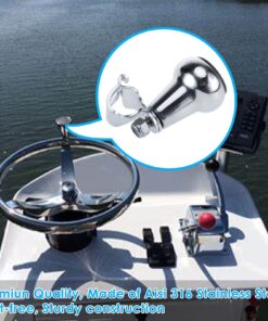 Amarine Made Aisi 316 Stainless Steel Marine Sport Boat Steering Wheel Knob with Plastic Cap, Maneuvering Knob - L 15 71ihS6i6jpL