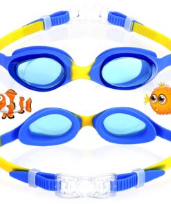 Careula 2 Pack Kids Swim Goggles, Swimming Goggles Anti-fog Water Pool Glasses for Kids Girls Boys Toddlers Child Age 2-12 A1 Purple & Blue 17 71ihSiejhzL
