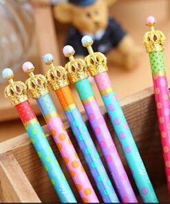 MOACC 12 Pack Cute Pens,Princess Crown Pens Lovely Funny Korean Style Ball Point Pens Black Ink Creative Stationery for School Office Family Use,Gift 12 Count (Pack of 1) 11 71ihf3OFO7L