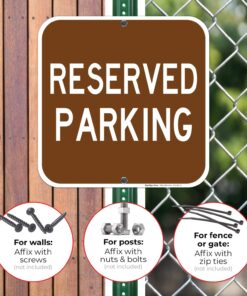 Reserved Parking Sign, Brown Background, 12x12 Inches, Rust Free .040 Aluminum, Fade Resistant, Made in USA by Sigo Signs 12 71ii7piAOL
