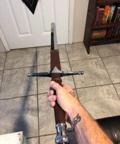 Whetstone Cutlery William Wallace Medieval Sword with Sheath, Silver, 8.75''x 41.625'' x 2.25'' 46 71iiQ6Q1kfL