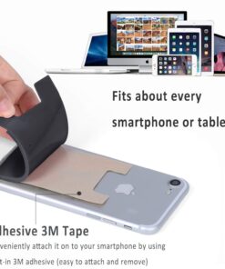 Cell Phone Card Holder for Back of Phone Case. Silicone Stick On Pocket Wallet for iPhone, Android & Other Flat Surfaces (Black 5 Pack) Black 5 Pack 10 71iixW TIfL