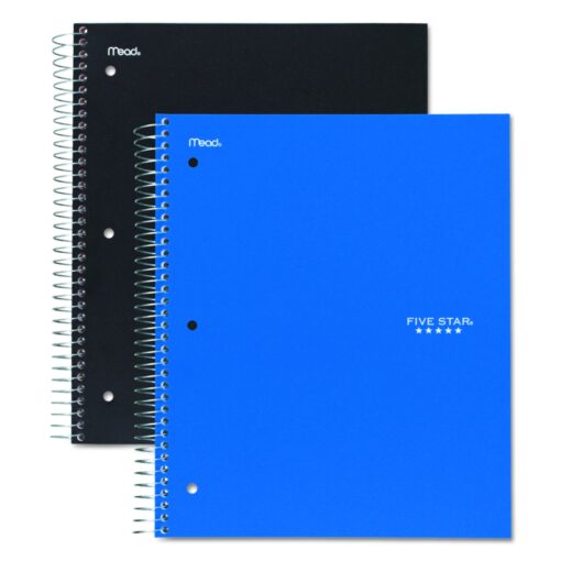 Five Star 06210 Wirebound 3-Subject Notebook, College Rule, 11 x 8 1/2, 150 Sheets, Assorted Assorted Colors