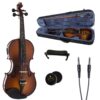 Cecilio 4/4 CVNAE-330 Ebony Fitted Acoustic/Electric Violin in Antique Varnish (Full Size)