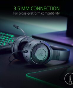 Razer Kraken X - Gaming Headset (Ultralight Gaming Headset for PC, Mac, Xbox One, PS4 and Switch, Headband Padding, 7.1 Surround Sound) Black Black (USB) 15 71ijtasMEzL