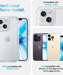 ORIbox for iPhone 14 Case for iPhone 13 Case, Heavy Duty Shockproof Anti-Fall Clear Case Crystal Clear 31 71il3Ar4vOL