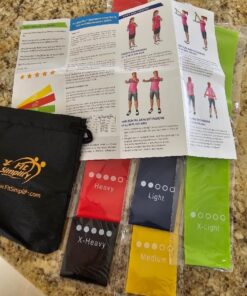 Fit Simplify Resistance Loop Exercise Bands with Instruction Guide and Carry Bag, Set of 5 Assorted 38 71ilhG4UCAL