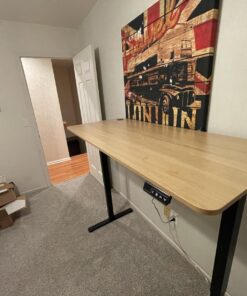 Furmax Electric Height Adjustable Standing Desk Large 55 x 24 Inches Sit Stand Up Desk Home Office Computer Desk Memory Preset with T-Shaped Metal Bracket, Maple 55 Inch 19 71im9wRpHL