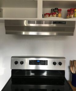 Broan-NuTone F403004 Exhaust Fan for Under Cabinet Two-Speed Four-Way Convertible Range Hood Insert with Light, 30-Inch, Stainless Steel 45 71in5uUBP4L