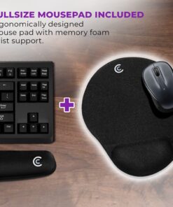 Premium Wrist Rests for Keyboard and Mouse Pad Set - Memory Foam Cushion, Black - Ergonomic Wrists Hand Arm Rest Support for Laptop Computer Desk and Gaming - Carpal Tunnel Syndrome Relief Premium 35 71inBwfeqpL