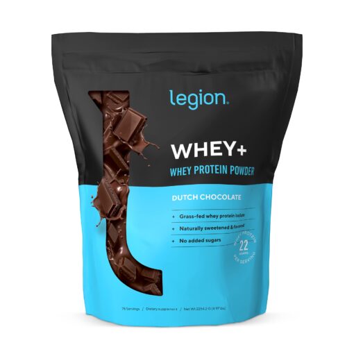 LEGION Whey Protein Powder Chocolate - Whey+ Isolate Protein Powder - Protein Isolate from Grass Fed Cows - Non-GMO, Lactose-Free, Sugar-Free Protein Powder Dietary Supplement (79 Servings) 78 Servings (Pack of 1)