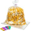 TATTI 100 Pack Clear Plastic Large Cellophane Bags 12x16 With 4inches Twist Ties, Plastic Cello Bags 1.4 mils for Cookies Candy Gift Birthday Party Favor (Pack of 100) 12x16 Inch (Pack of 100) 36 71ion3KFWlL