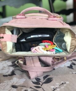 AMILLIARDI Diaper Bag Backpack - 6 INSULATED Bottle Holders - Detachable Stroller Straps (Light Pink) Light Pink 51 71ipUx Z3AL