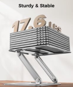 LORYERGO Adjustable Laptop Stand, Portable Riser for 17.3inch Laptops, Adjustment for Desk, Holds Up to 17.6lbs Notebook - Sliver 25 71ipqPXf5cL