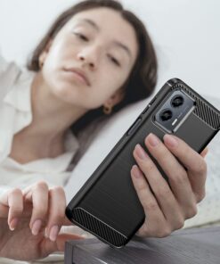 Muokctm for Moto G 5G 2023 Case, with Tempered Glass Screen Protector, Slim Soft TPU Protective Rubber Bumper Cover for Motorola G 5G 2023 (Black) Black 13 71iq F9Uv L