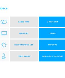 Zebra 1.25 x 1 in Direct Thermal Paper Labels Z-Perform 2000D Permanent Adhesive Shipping Labels 1 in Core 6 rolls 10031633SP 12 71iqFF 9xzL