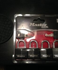 Master Lock Covered Aluminum Padlock with Key, Black, 4 count (Pack of 1) 4 count (Pack of 1) 43 71iqFMqbKoL