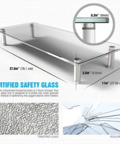 Eutuxia Type-M Tempered Glass Monitor Stand, TV, Laptop, Computer, All-in-One Desktop, Printer Stand/Riser.for Home, Office, Cubicle. Stay Organized & Save Space. 27.8 x 11 x 3.5" Type M 25 71iqPOxwD0L