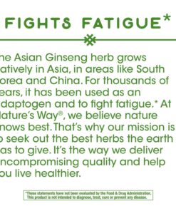 Nature's Way Premium Herbal Asian Ginseng, Fights Fatigue*, 1,120mg Per Serving, 100 Capsules 100 Count (Pack of 1) 9 71iqa08rS7L
