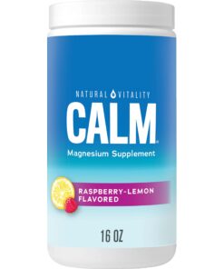 Natural Vitality Calm, Magnesium Citrate Supplement, Anti-Stress Drink Mix Powder - Gluten Free, Vegan, & Non-GMO, Raspberry Lemon, 16 oz 16 Ounce (Pack of 1) 56 71irAtAY6oL