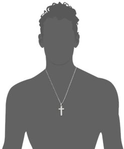 FIBO STEEL Stainless Steel Cross Pendant Chain Necklace for Men Women, 22-30 Inches 35*20*3mm cross, 22 inches chain 15 71isalznxAL