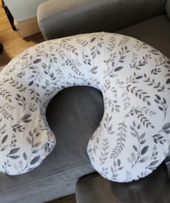 Boppy Nursing Pillow Original Support, Gray Taupe Leaves, Ergonomic Nursing Essentials for Bottle and Breastfeeding, Firm Fiber Fill, with Removable Nursing Pillow Cover, Machine Washable 31 71itlMKustL
