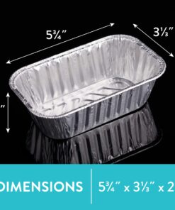 Alternative view of DOBI Aluminum Mini Loaf Pans (100 Pack) - Disposable Aluminum Foil 1lb Mini Loaf Baking Pans, Small Bread Tins - 6" X 3.5" X 2" 100
