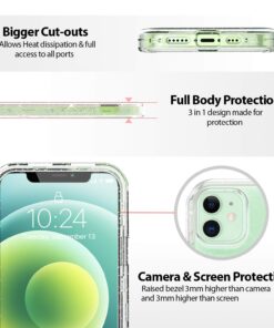 Coolwee Crystal Glitter Full Protective Case Compatible with iPhone 12, Compatible with iPhone 12 Pro Heavy Duty Hybrid 3 in 1 Rugged Shockproof Women Girls Transparent Shiny Clear Bling Sparkle Crystal Bling 23 71iuSMbrMqL