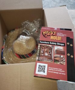 Quakehold! Furniture Strap Kit, Earthquake Fasteners for Disaster Preparedness, Child Proof Safety Straps for RV, Home Office, Helps Prevent Damage and Injury, Easy to Install, Black 1 Count (Pack of 1) 12 71iuzzwdb0L