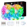 Battery Powered Led Strip Lights 13ft, 2x6.5ft USB/Battery Operated RGB Color Changing Room Decor LED Lights with Remote for TV Backlight, Bedroom, Camping and DIY Decoration 6 71iw7pvf6iL
