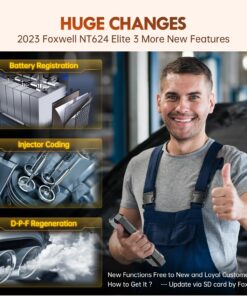 2023 FOXWELL NT624 Elite 8 Reset ODB2 Scanner All System Scan Tool ABS Bleeding/SAS/TPS/Oil/EPB/BRT/Injector/D-P-F Resets Car Diagnostic Tool for All Cars Battery Check Free Update Car Scanner 28 71iw87xNxaL