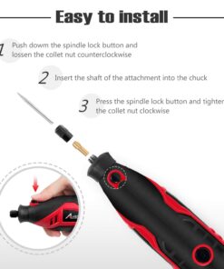 AVID POWER Rotary Tool with Flex Shaft 1.0 Amp Electric Rotary Tool, 6 Variable Speeds, 107 Pieces Rotary Tool Accessories & Carrying Case for Grinding, Cutting, Carving and Sanding - Red 1-red 25 71ix0mhZDuL