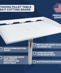 Five Oceans Boat Cutting Board, Fillet Table for Boat, Bait Table Premium Line, Rod Holder Mount, with Knife Slot, Plier Storage, Slotted Table Back, for Pontoon, Fishing Boats, Bass Boats - FO3936 13 71ixKFg BGL