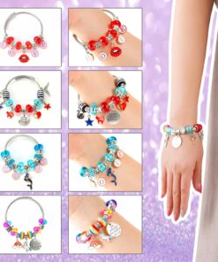 klmars Charm Bracelet Making Kit,Jewelry Making Supplies Beads,Unicorn/Mermaid Crafts Gifts Set for Girls Teens Age 5-12 33 71iy1UYaNQL