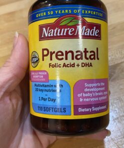 Nature Made Prenatal with Folic Acid + DHA, Prenatal Vitamin and Mineral Supplement for Daily Nutritional Support, 110 Softgels, 110 Day Supply 110 Count 40 71iymjsbOjL