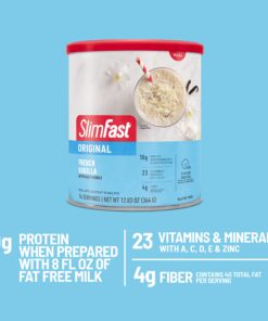 SlimFast Original Meal Replacement Powder, French Vanilla, Shake Mix, 10g of Protein, 14 Servings (Pack of 3) (Packaging May Vary) 14 Servings (Pack of 3) 17 71iyx08YwzL