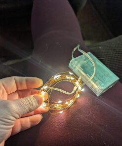 Amazon Basics 9ft 25 LED Fairy Lights, Battery Powered Outdoor String Lights for Bedroom, 2-pack (50 LEDs total), Warm White 25 LEDs, Fairy String - 2 pack 69 71iz4 IKwL