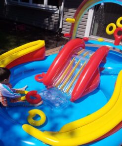 Intex Rainbow Ring Inflatable Play Center, 117" X 76" X 53", For Ages 2+ 1 Pack 42 71izDTYyngL