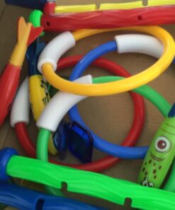 JOYIN 18Pcs Diving Pool Toys for Kids, Swimming Pool Toy with Storage Bag Includes 4 Pool Rings, 4 Diving Sticks, 4 Bandits, 6 Treasures Underwater Swim Pool Games for Ages 8-12 26 71izWyiXmrL