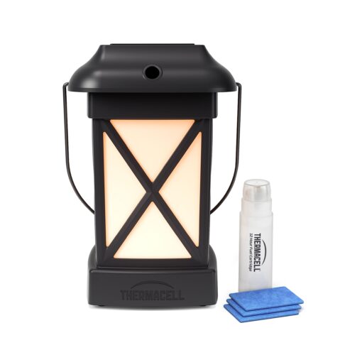 Thermacell Mosquito Repellent Lantern; No Spray Mosquito Repellent For Patios; Includes 12-Hours of Protection; DEET-Free, Scent-Free, No Flame Citronella Candle Alternative Black